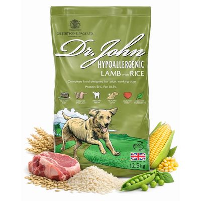 Croquettes chien adulte – Dr John Agneau & Riz 12.5 kg