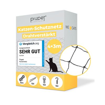 PiuPet® Filet Sécurité Chat I 8x3m I Renforcé I Idéal pour Balcon