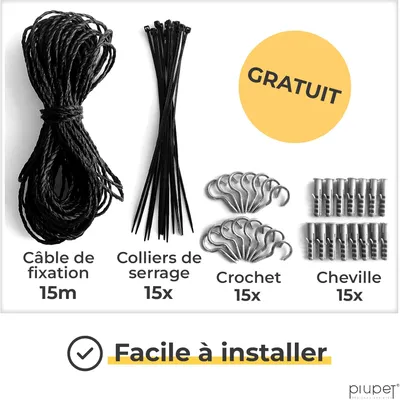 PiuPet Filet de protection chat | 4x3 m | Filet chat balcon fil métallique PiuPet Filet de protection chat | 4x3 m | Filet chat balcon fil métallique