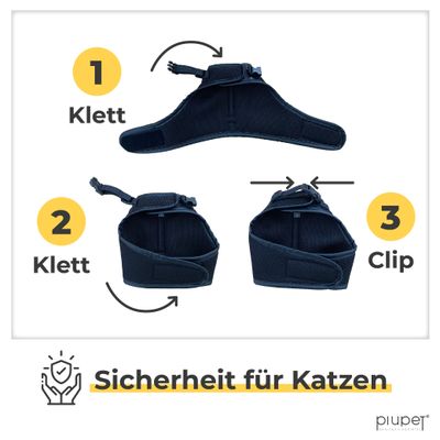 PiuPet® Katzengeschirr mit 1,2m Leine I ausbruchsicher I Geschirr Katze