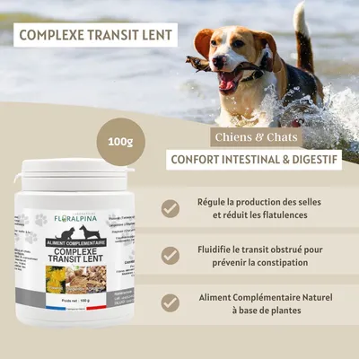 Complexe Transit Lent 100g pour chien et chat 100g - Laboratoire Floralpina