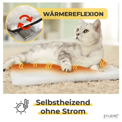 PiuPet® Selbstheizende Katzendecke I 60x45cm I Heizdecke ohne Strom