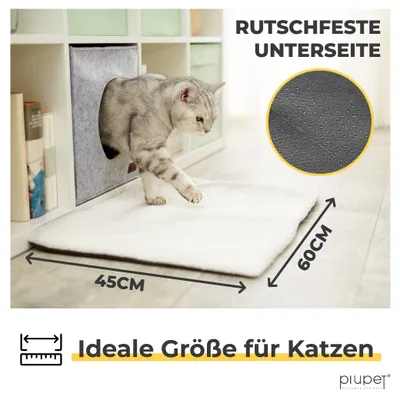 PiuPet® Selbstheizende Katzendecke I 60x45cm I Heizdecke ohne Strom