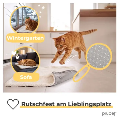 PiuPet® Selbstheizende Katzendecke I 60x45cm I Heizdecke ohne Strom