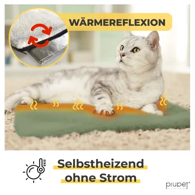 PiuPet® Selbstheizende Katzendecke I 60x45cm I Heizdecke ohne Strom PiuPet® Selbstheizende Katzendecke I 60x45cm I Heizdecke ohne Strom