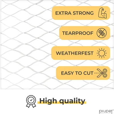 PiuPet Filet de protection chat | 8x3 m | Filet chat balcon transparent PiuPet Filet de protection chat | 8x3 m | Filet chat balcon transparent