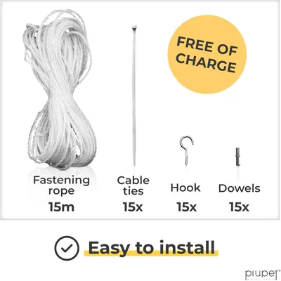 PiuPet Filet de protection chat | 4x3 m | Filet chat balcon transparent