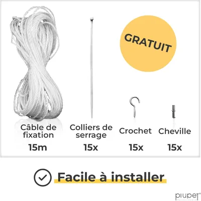 PiuPet Filet de protection chat | 4x3 m | Filet chat balcon transparent