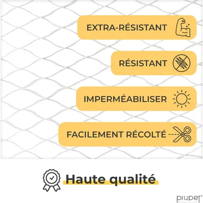 PiuPet Filet de protection chat | 4x3 m | Filet chat balcon transparent