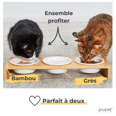 PiuPet Lot de 3 gamelles pour chat