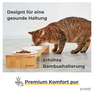 PiuPet Lot de 3 gamelles pour chat
