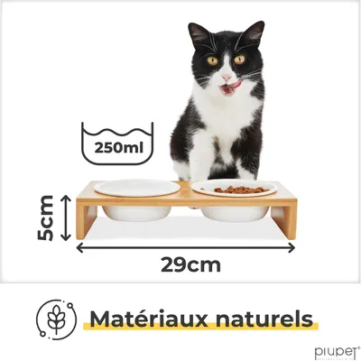 PiuPet Lot de 2 gamelles pour chat