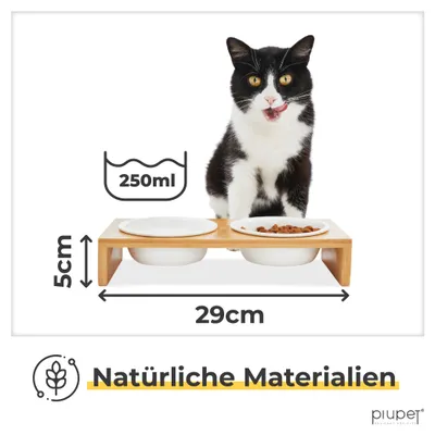 PiuPet Lot de 2 gamelles pour chat PiuPet Lot de 2 gamelles pour chat