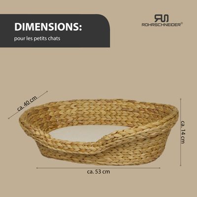 Rohrschneider Panier pour chat confortable avec coussin