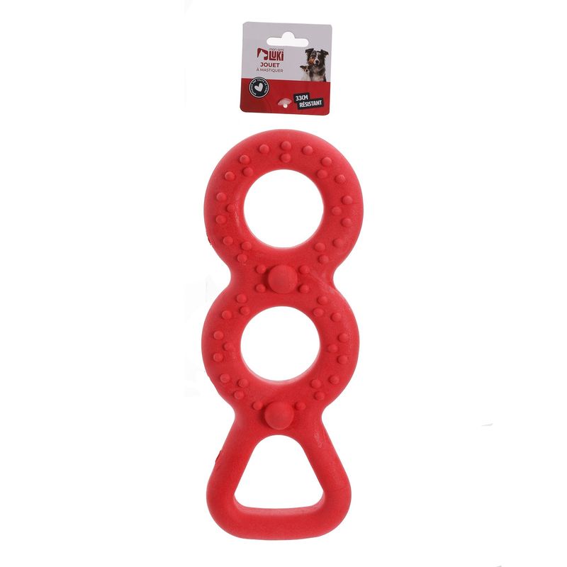 Mon Ami Luki - JOUET DE TRACTION  RESISTANT FORME 8 AVEC POIGNEE  ROUGE