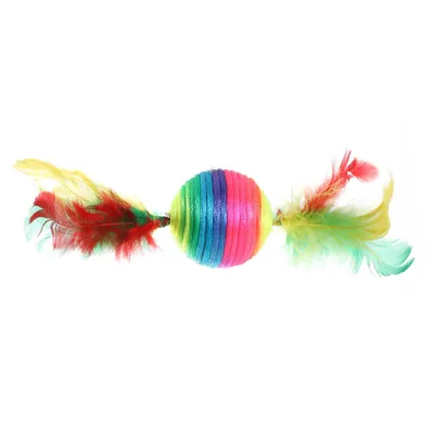 Jouet balle + plumes