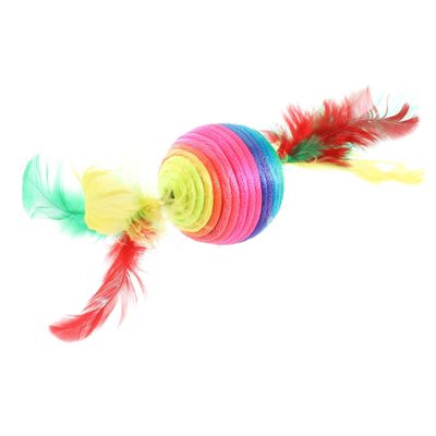 Jouet balle + plumes