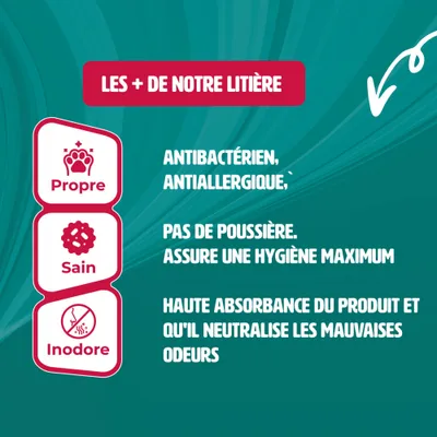 Litiere de silice minerale - super absorbante - nettoyage facile