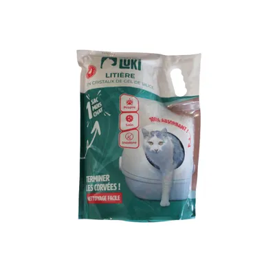 Litiere de silice minerale - super absorbante - nettoyage facile