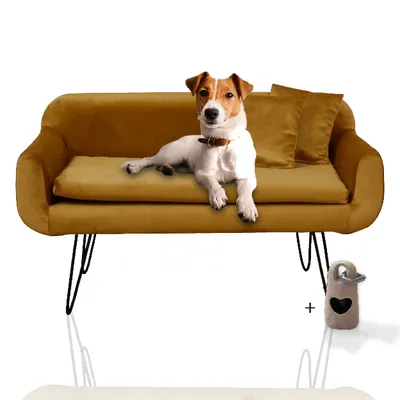 Rohrschneider Canapé pour chien rembourré avec pieds en métal Rohrschneider Canapé pour chien rembourré avec pieds en métal