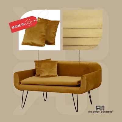 Rohrschneider Canapé pour chien rembourré avec pieds en métal