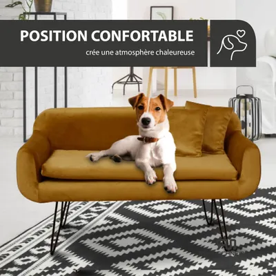 Rohrschneider Canapé pour chien rembourré avec pieds en métal