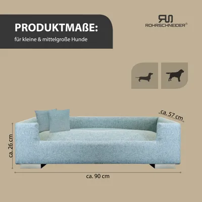 Rohrschneider Gepolstertes Hundesofa mit Füßen in Chromoptik