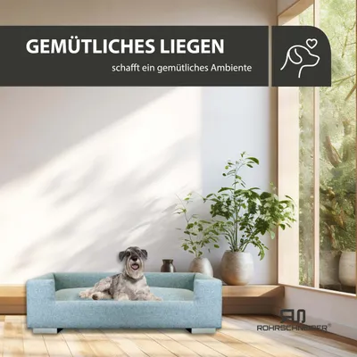 Rohrschneider Gepolstertes Hundesofa mit Füßen in Chromoptik