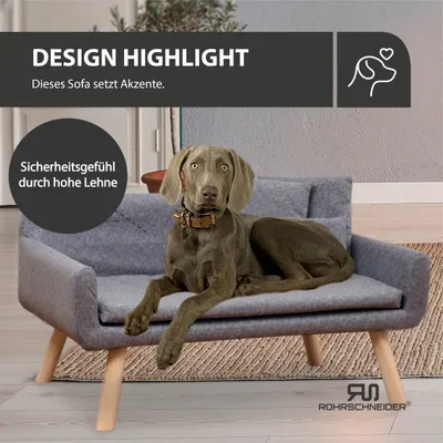 Rohrschneider Gepolstertes Hundesofa mit Holzbeinen