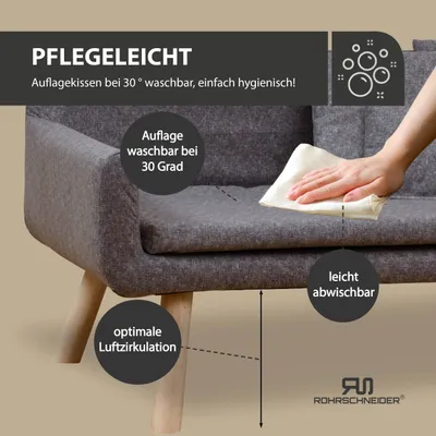Rohrschneider Gepolstertes Hundesofa mit Holzbeinen