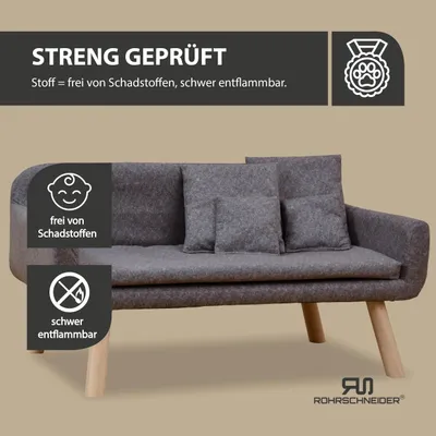 Rohrschneider Gepolstertes Hundesofa mit Holzbeinen