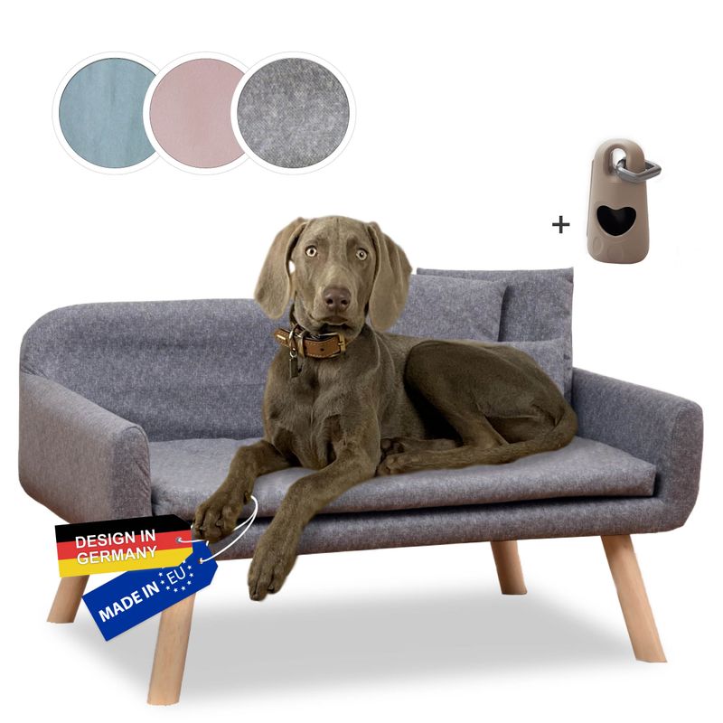 Rohrschneider Canapé pour chien rembourré avec pieds en bois