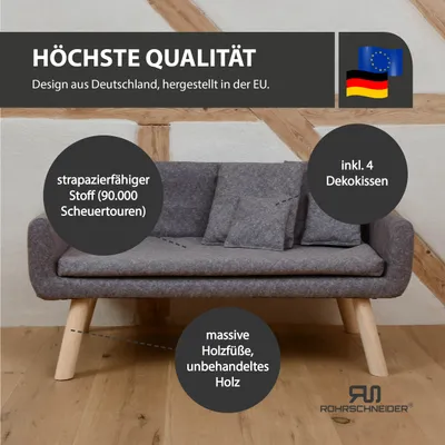 Rohrschneider Gepolstertes Hundesofa mit Holzbeinen