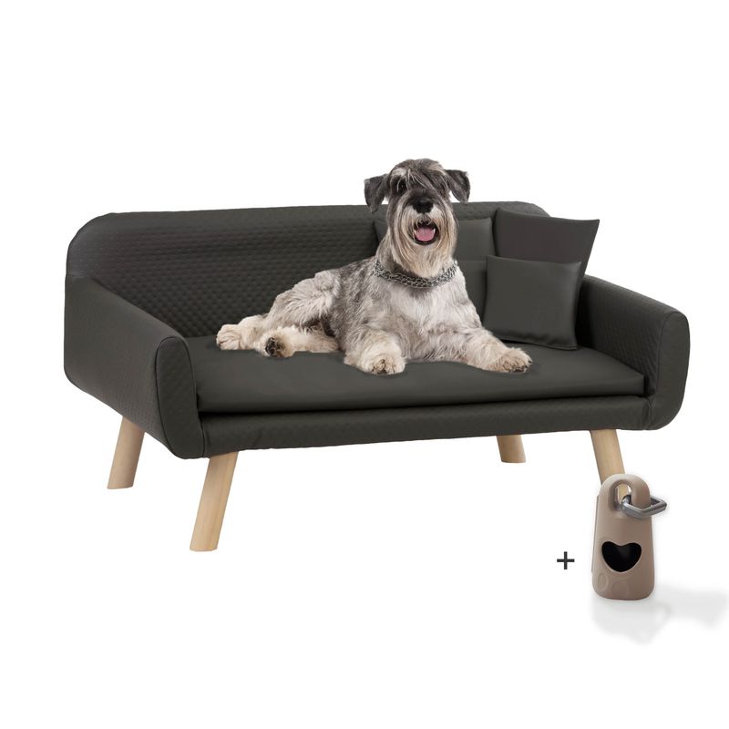 Rohrschneider Canapé pour chien rembourré avec pieds en bois