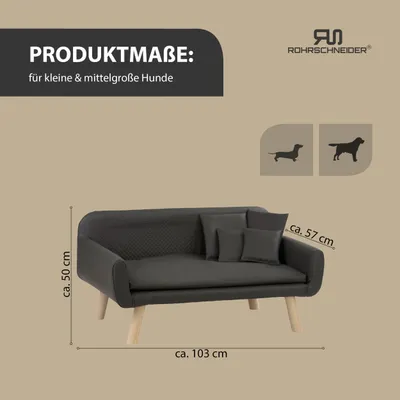 Rohrschneider Canapé pour chien rembourré avec pieds en bois Rohrschneider Canapé pour chien rembourré avec pieds en bois