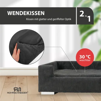Rohrschneider Gepolstertes Hundesofa mit Chromfüssen