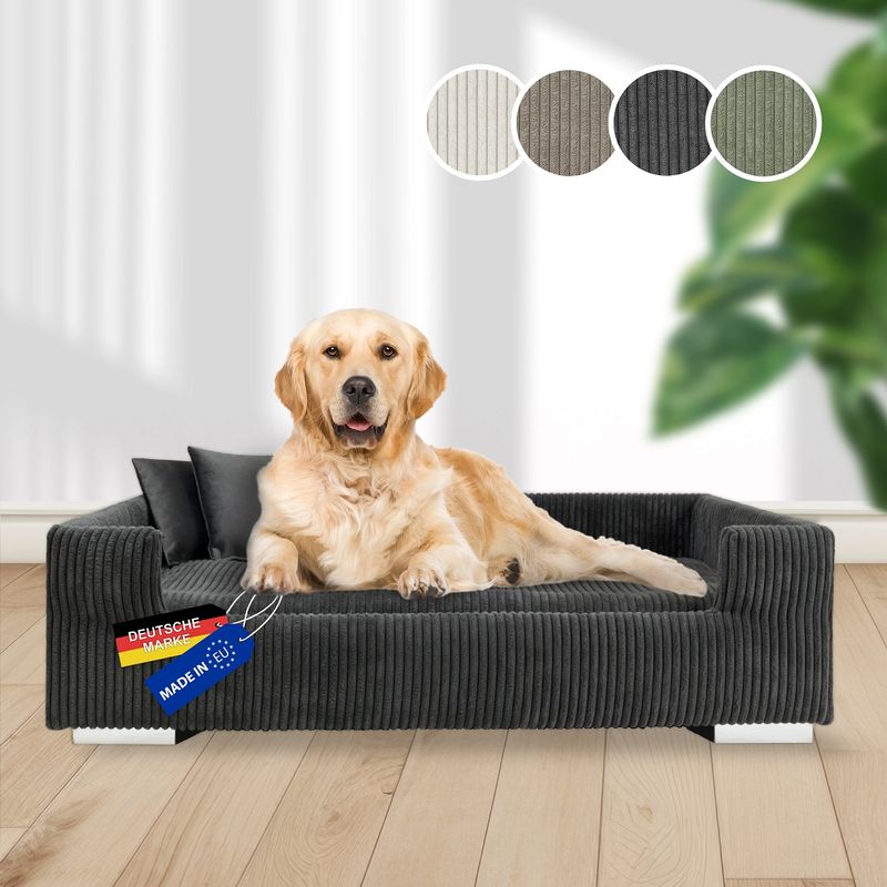 Rohrschneider Canapé pour chien rembourré avec pieds chromés