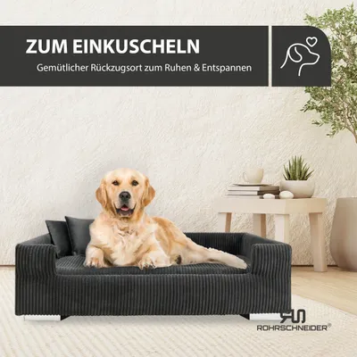 Rohrschneider Gepolstertes Hundesofa mit Chromfüssen