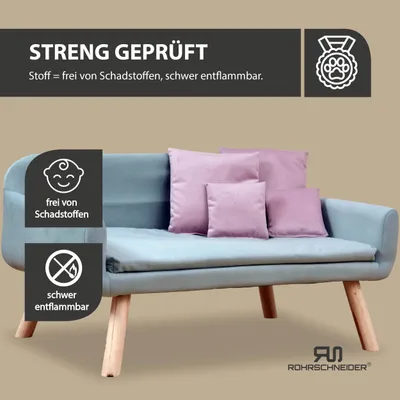 Rohrschneider Gepolstertes Hundesofa mit Holzbeinen