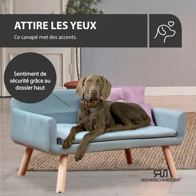 Rohrschneider Canapé pour chien rembourré avec pieds en bois Rohrschneider Canapé pour chien rembourré avec pieds en bois