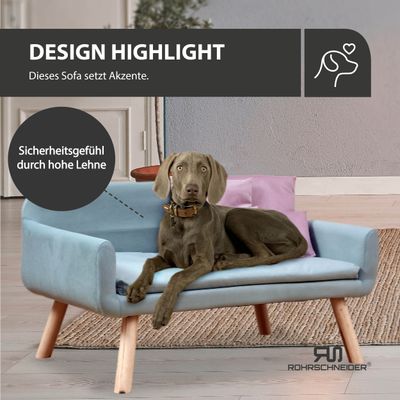 Rohrschneider Gepolstertes Hundesofa mit Holzbeinen