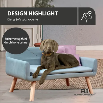 Rohrschneider Gepolstertes Hundesofa mit Holzbeinen