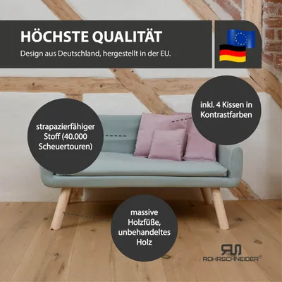 Rohrschneider Gepolstertes Hundesofa mit Holzbeinen