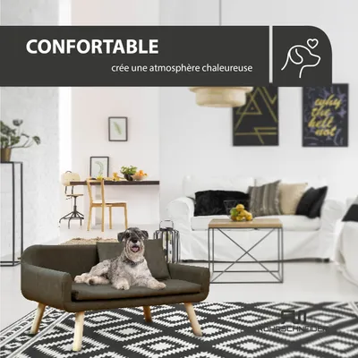 Rohrschneider Canapé pour chien rembourré avec pieds en bois Rohrschneider Canapé pour chien rembourré avec pieds en bois