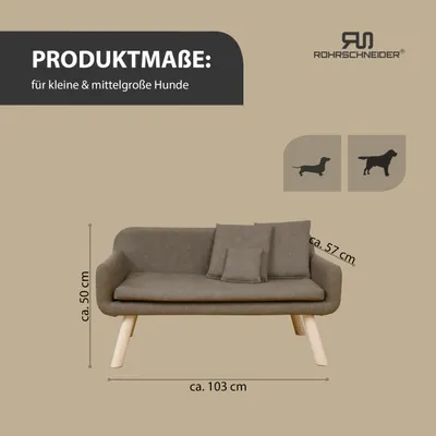 Rohrschneider Gepolstertes Hundesofa mit Holzbeinen