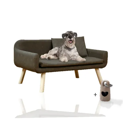 Rohrschneider Canapé pour chien rembourré avec pieds en bois Rohrschneider Canapé pour chien rembourré avec pieds en bois