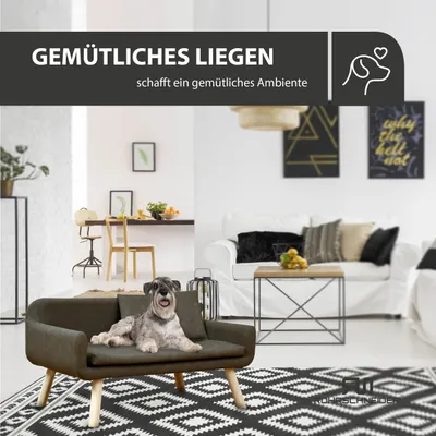 Rohrschneider Gepolstertes Hundesofa mit Holzbeinen