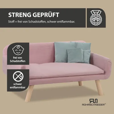 Rohrschneider Gepolstertes Hundesofa mit Holzbeinen