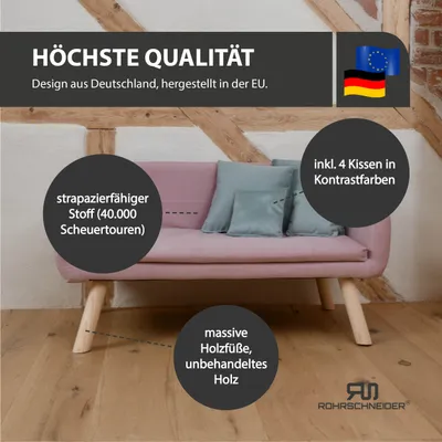 Rohrschneider Gepolstertes Hundesofa mit Holzbeinen