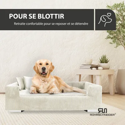 Rohrschneider Canapé pour chien rembourré avec pieds chromés